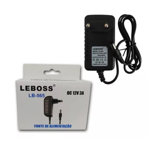 FONTE TOMADA 12V 3A BIVOLT - LB-565 - LEBOSS