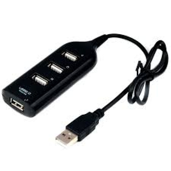 HUB USB 2.0 4 PORTAS BARRA PRETO MD9